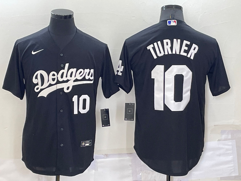 Men's Los Angeles Dodgers #10 Justin Turner Black Cool Base Stitched Jersey Men's Los Angeles Dodgers #10 Justin Turner Black Cool Base Stitched Jersey